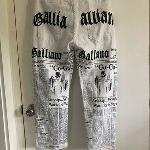 Galliano John Newsprint Jeans Size 38